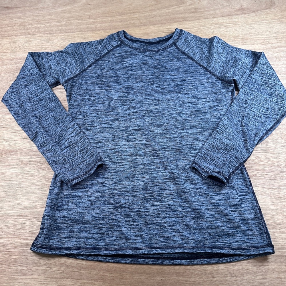 ClimateRight by Cuddl Duds Womens Medium Gray Space Dye Pullover Thumbhole Top